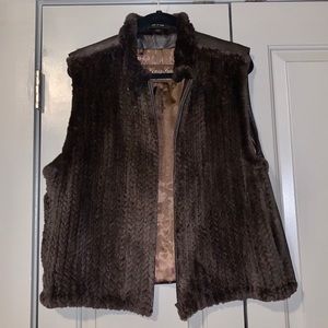 Braided Mink Fur Vest by Henig Furs